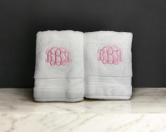 Monogrammed Towel Sets, Luxury Embroidered Spa Towels, Custom Towel Set