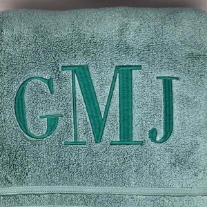 Monogrammed Towel Sets, Luxury Embroidered Spa Towels, Custom Towel Set
