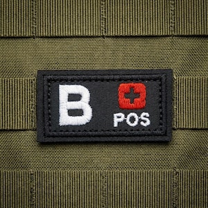 Blood Type Embroidery Patch, Iron-on/Sew-on and Hook and Loop Survival Emblem