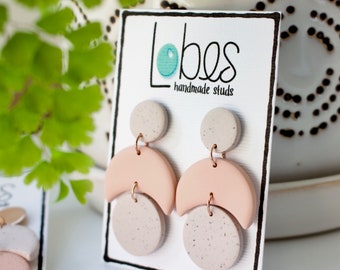 PINK | LINEN Statement Earrings, Hypoallergenic, Surgical Steel Posts, Boho Earrings