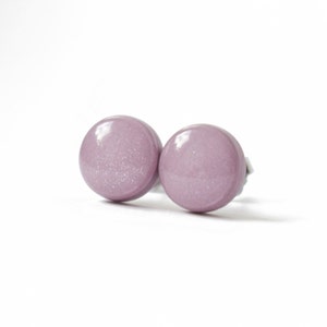 Purple Stud Earrings, MISTY MAUVE STUDS,  Surgical Steel Posts, Hypoallergenic, minimalist earrings