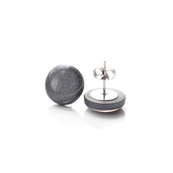 Boucles d'oreilles Clay Stud, Boucles d'oreilles Gray Stud, GUN METAL STUDS, Gray Clay Studs, Surgical Steel Posts, Resin Studs, Polymer Clay Studs, Studs