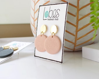 Peach & Gold Earrings, Stainless Steel Posts, Gifts for Her, Statement Earrings, Boho Earrings