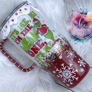 Christmas 24 oz Travel Glitter Mug | Glitter Tumbler | Personalized Tumbler | Glitter Tumbler Personalized | Custom Tumbler Cups