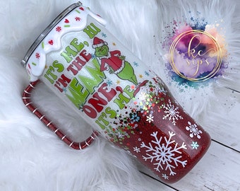 Christmas 24 oz Travel Glitter Mug | Glitter Tumbler | Personalized Tumbler | Glitter Tumbler Personalized | Custom Tumbler Cups