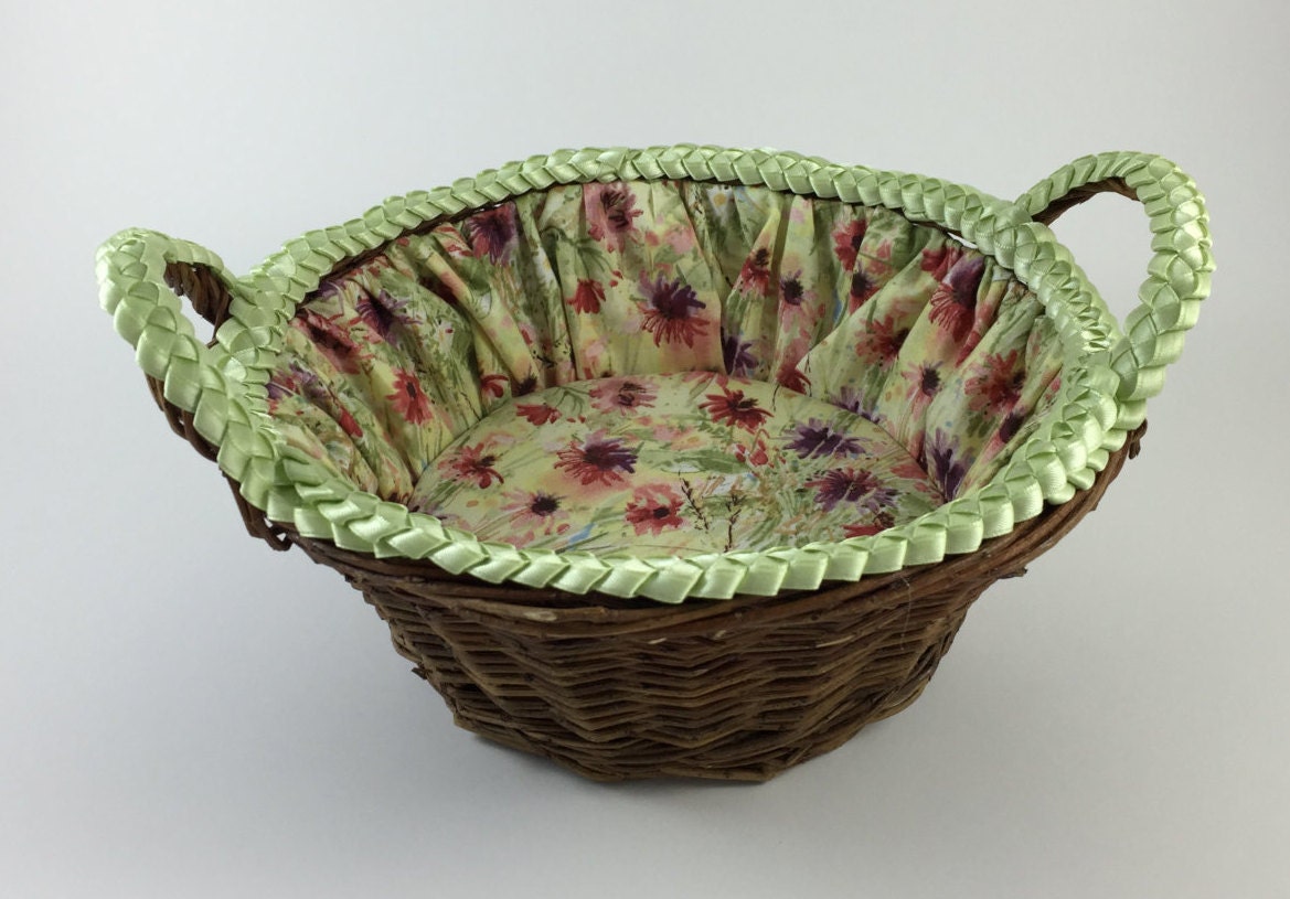 Custom Fabric Lined Basket Etsy