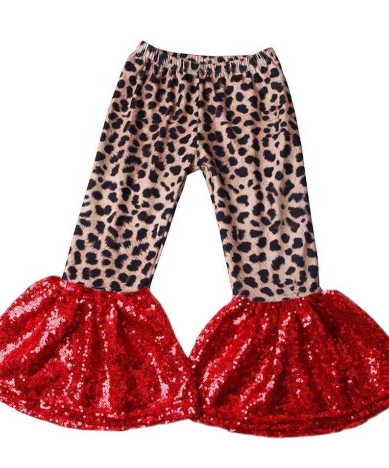 cheetah print bell bottom pants