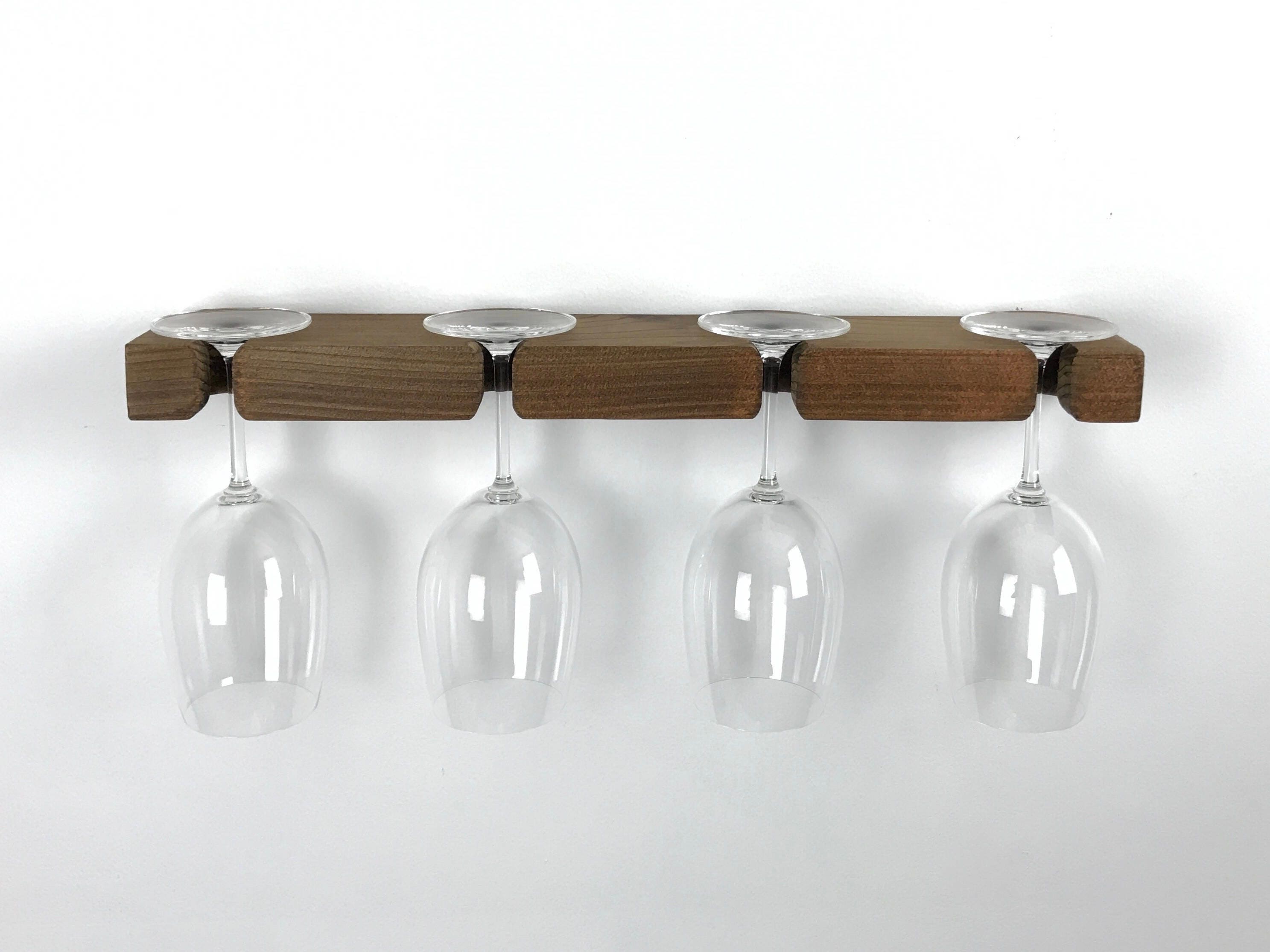 Wine Glass Storage Wall Mounted Modern and Minimal Wood Etsy
