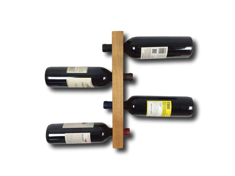 Wall Wine Rack Modern Storage Wood Mount Minimalist Home Decor