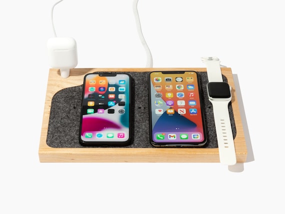 Soporte de carga de madera para MagSafe, soporte de teléfono, cargador  inalámbrico iPhone MagSafe, cargador inalámbrico de Apple, estación de  iPhone 12 de madera -  México