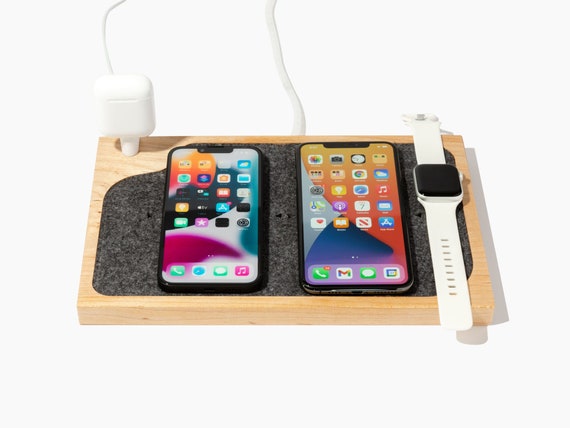 Soporte de carga de madera para MagSafe, soporte de teléfono, cargador  inalámbrico iPhone MagSafe, cargador inalámbrico de Apple, estación de  iPhone 12 de madera -  México