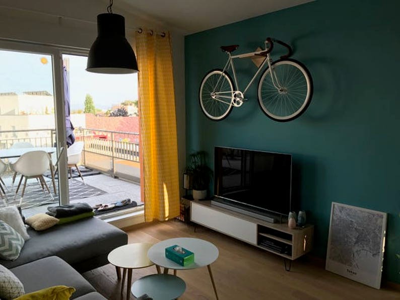Simple Wall Mounted Bike Rack / Bike Shelf.  Modern Minimalist image 3