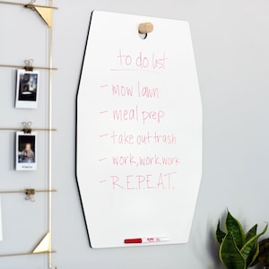 Chalkboard & Dry Erase Board Combo - Reversible Wall Mount and Portable - Memo Board, Grocery List, Family Calendar, To Do List, Kids Art