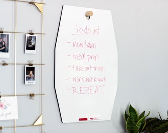 Chalkboard & Dry Erase Board Combo - Reversible Wall Mount and Portable - Memo Board, Grocery List, Family Calendar, To Do List, Kids Art