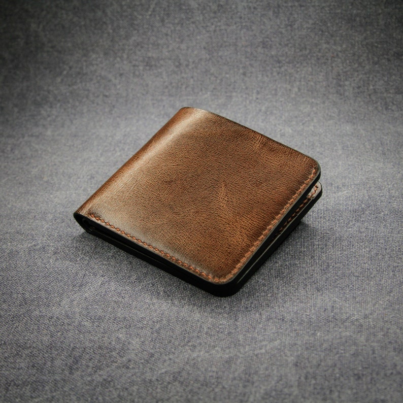 Bifold leather wallet Mens leather wallet Brown wallet Etsy