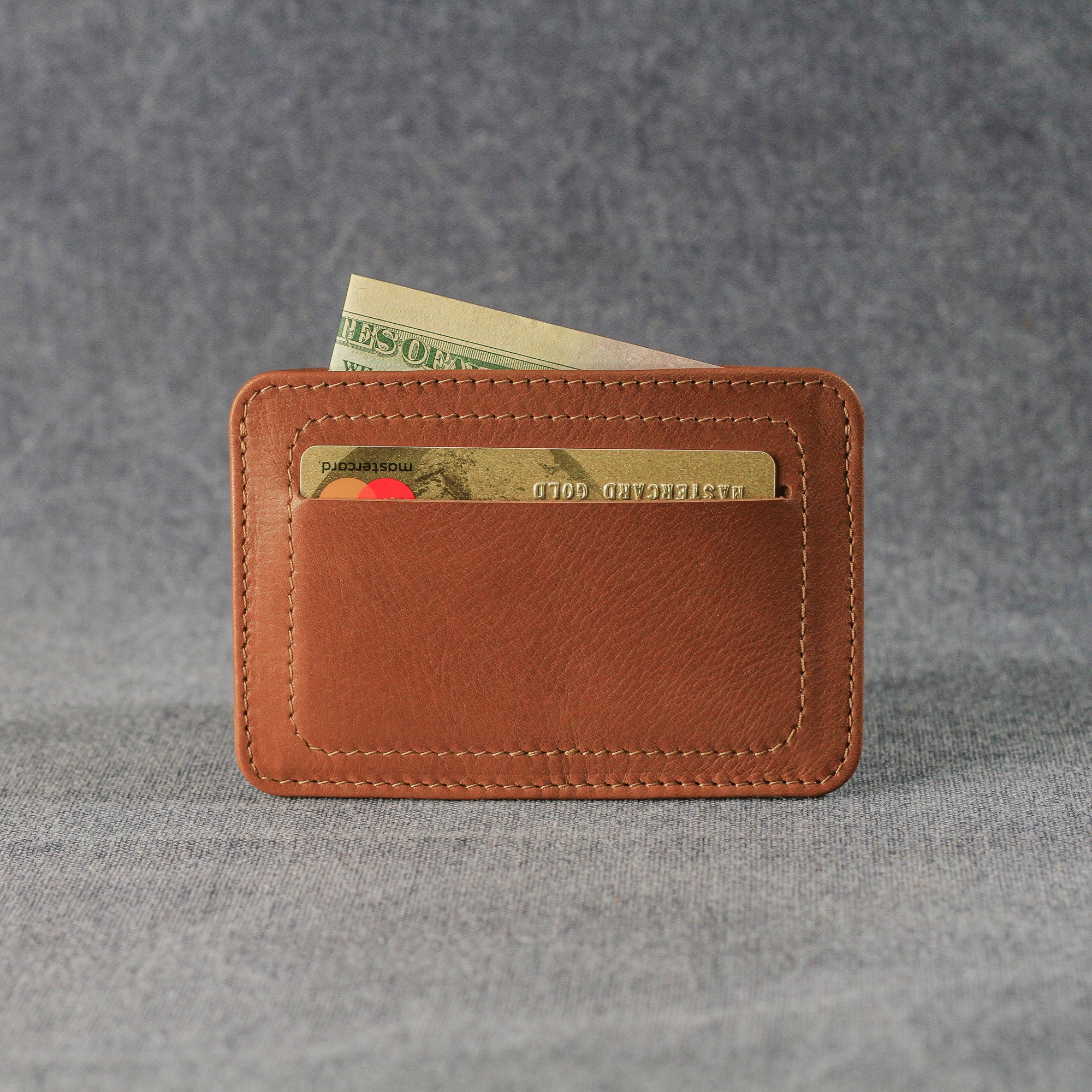 Slim leather Credit card holder leather wallet Etsy