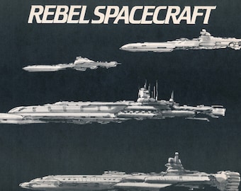 Star Wars Rebel Spacecraft, Original 1983 Return of the Jedi Sketch Print