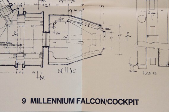 Star Wars Millennium Falcon Cockpit Original 1977 Plan
