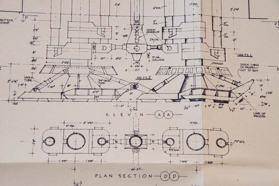 Star Wars Millennium Falcon Landing Gear Original 1977 Blueprint