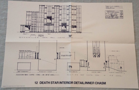 Star Wars Death Star Interior Original 1977 Blueprint
