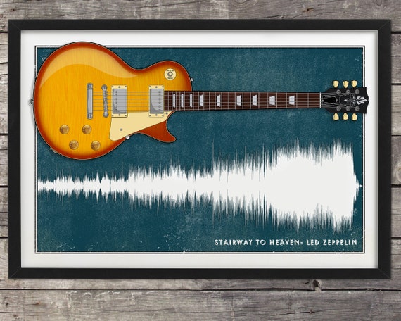 Led Zeppelin Song Print Stairway to Heaven Sound Wave Print Les