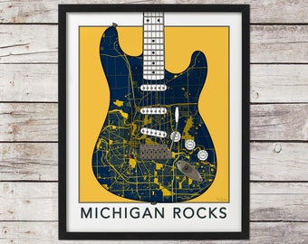 Michigan Stadium Print | Map | Michigan Wolverines Poster | Football | Ann Arbor | Michigan | NCAA | College | Big House