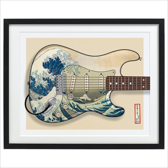 アート・デザイン・音楽 the electric guitar collection Electric Guitar Watercolour Abstract Pop Poster Wall Art Music