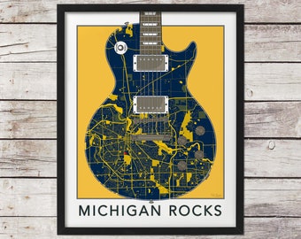 Michigan Stadium Print | Map | Michigan Wolverines Poster | Football | Ann Arbor | Michigan | NCAA | College | Big House