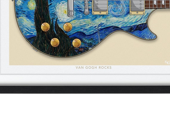 アート・デザイン・音楽 Van Gogh tekenaar: de meesterwerken Starry Night Painting, Vincent Van Gogh Guitar, Guitar Art
