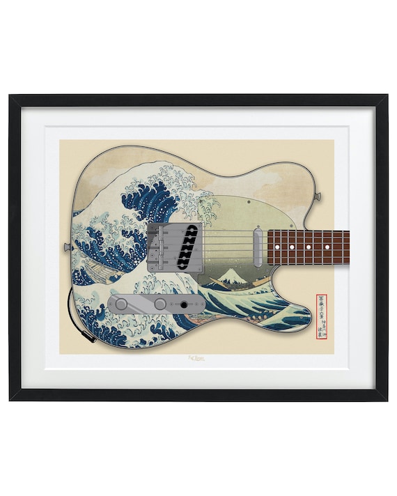 Japanese the Great Wave Art Telecaster Guitar Print - Etsy