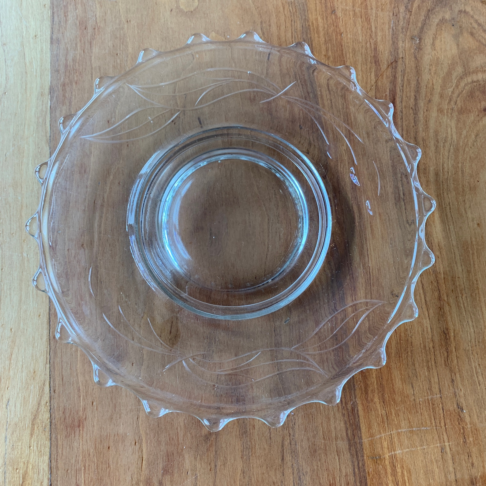 Vintage Clear Glass Beaded Edge Bowl and Plate Cherry Design Etsy