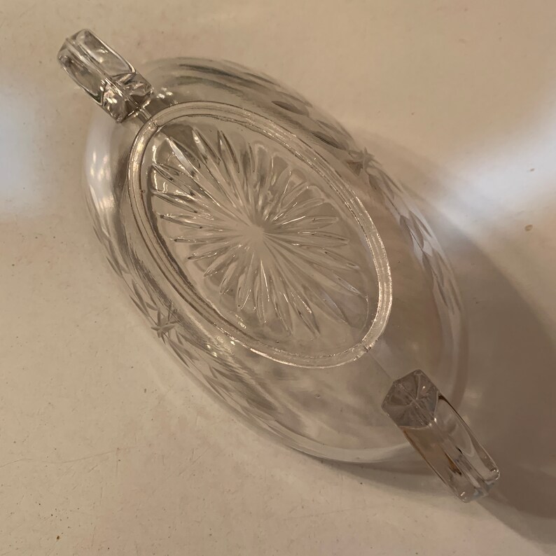 Vintage Clear Glass Etched Glass Nut Bowl Nappy Bowl Two Etsy