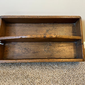 Antique Wooden Tool Carrier - Vintage Tool Caddy - Carpenter's Tool Carrier - Large Primitive Caddy