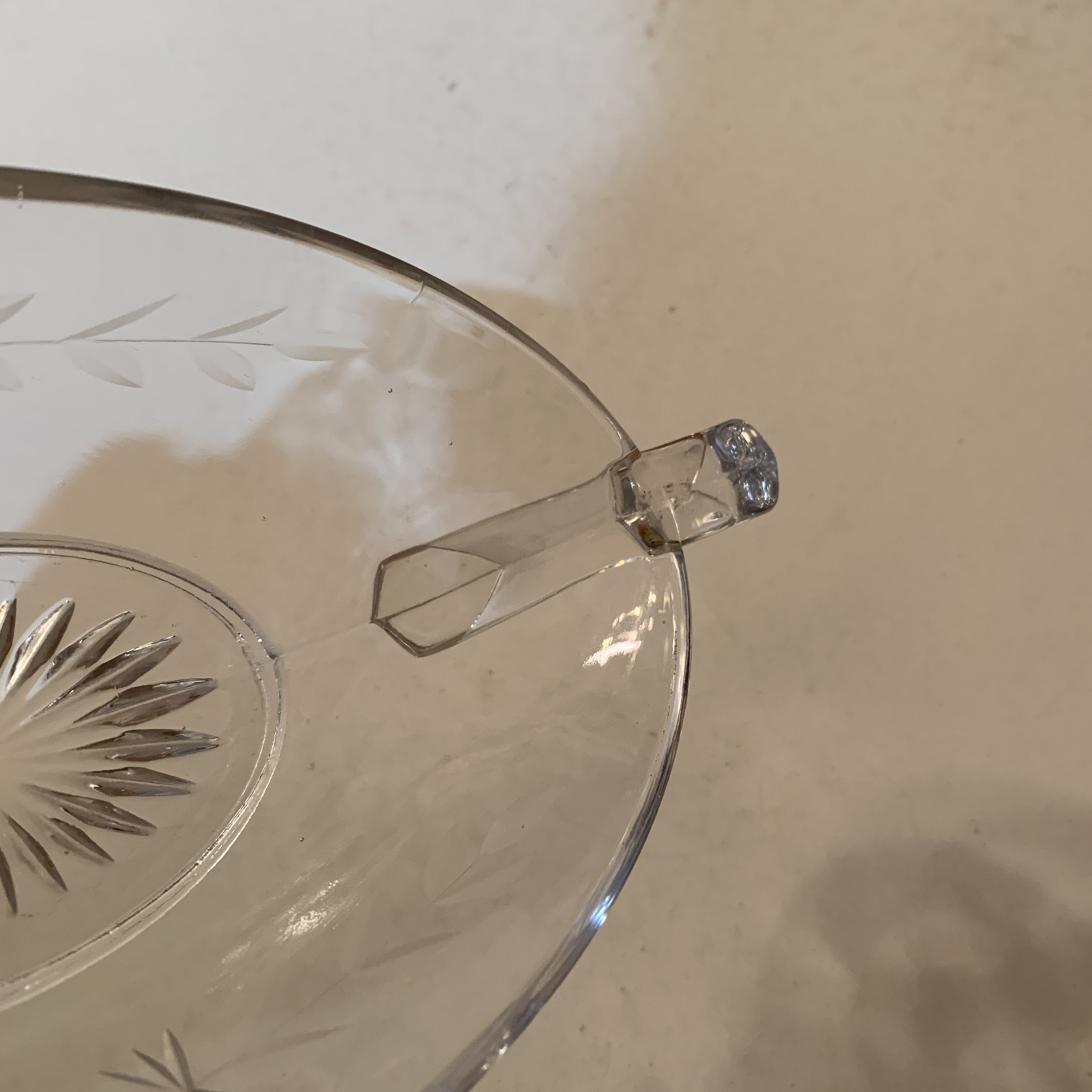 Vintage Clear Glass Etched Glass Nut Bowl Nappy Bowl Two Etsy
