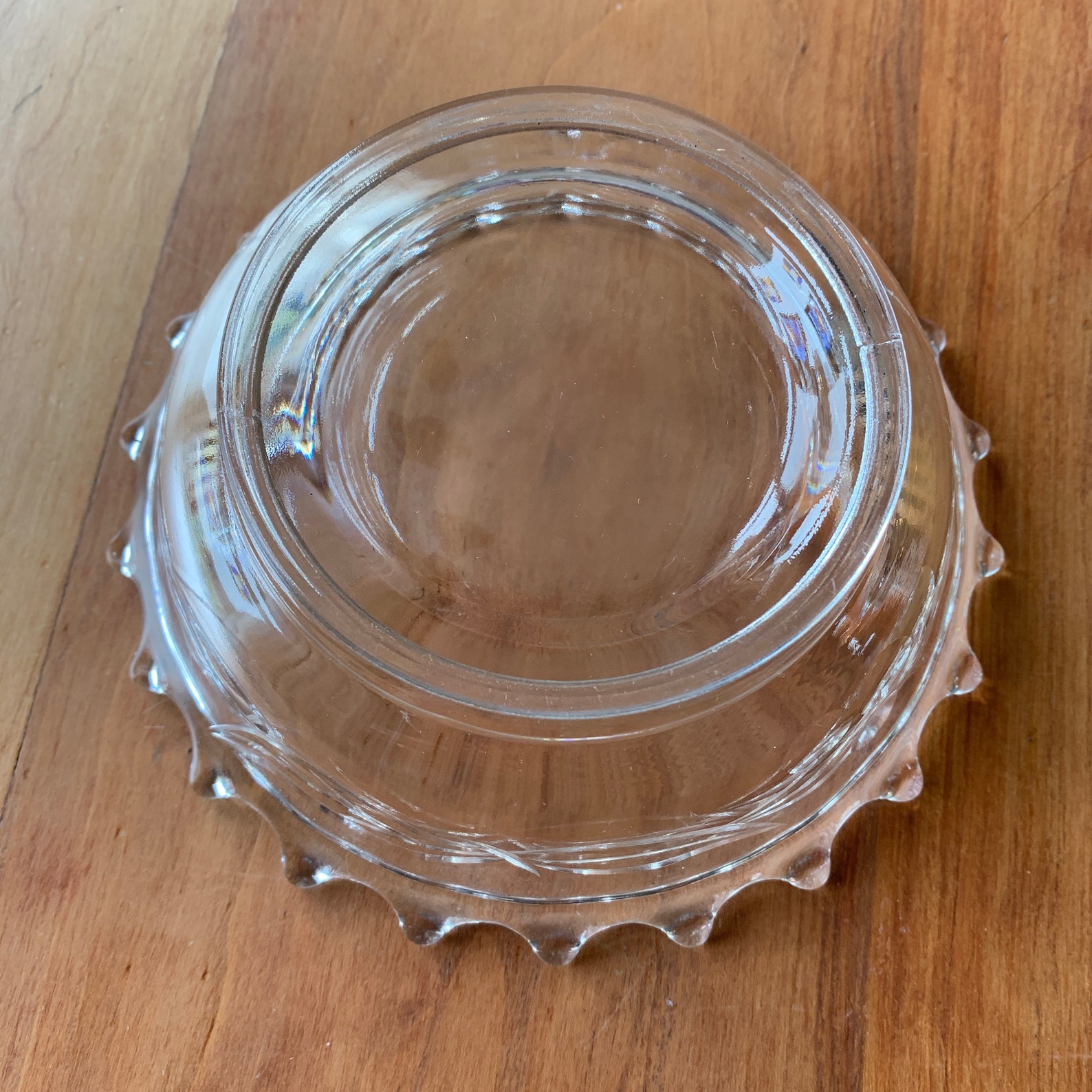 Vintage Clear Glass Beaded Edge Bowl and Plate Cherry Design Etsy