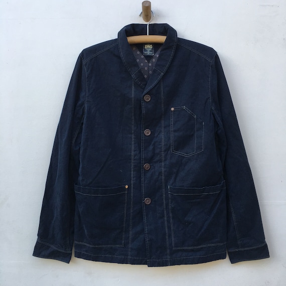 Hilfiger Denim Chore Coat Blazer Workwear Indigo