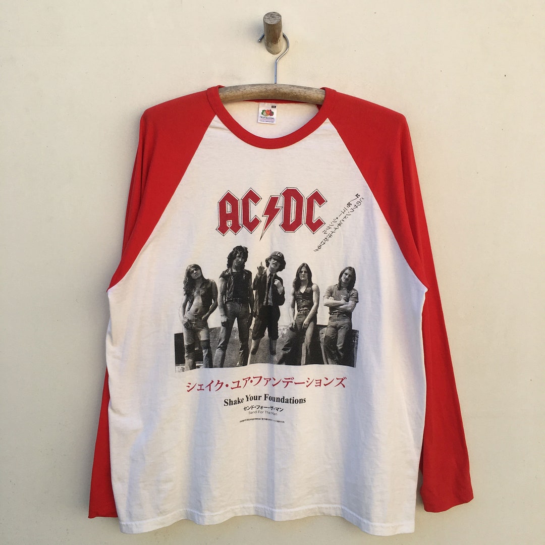 Vintage AC/DC Shake Your Foundations Rock Band Long Sleeve - Etsy