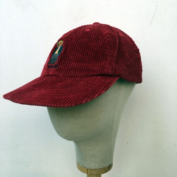 Vtg Polo Sport Bear Corduroy Cap