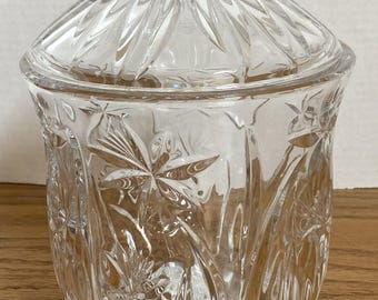 Heavy Crystal CANISTER/COOKIE JAR w/Lid  Nice!