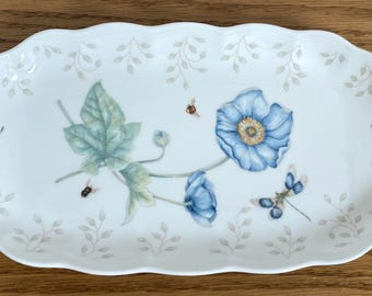 LENOX Butterfly Meadow By Louise de Luyer Oblong Sandwich TRAY  NICE!