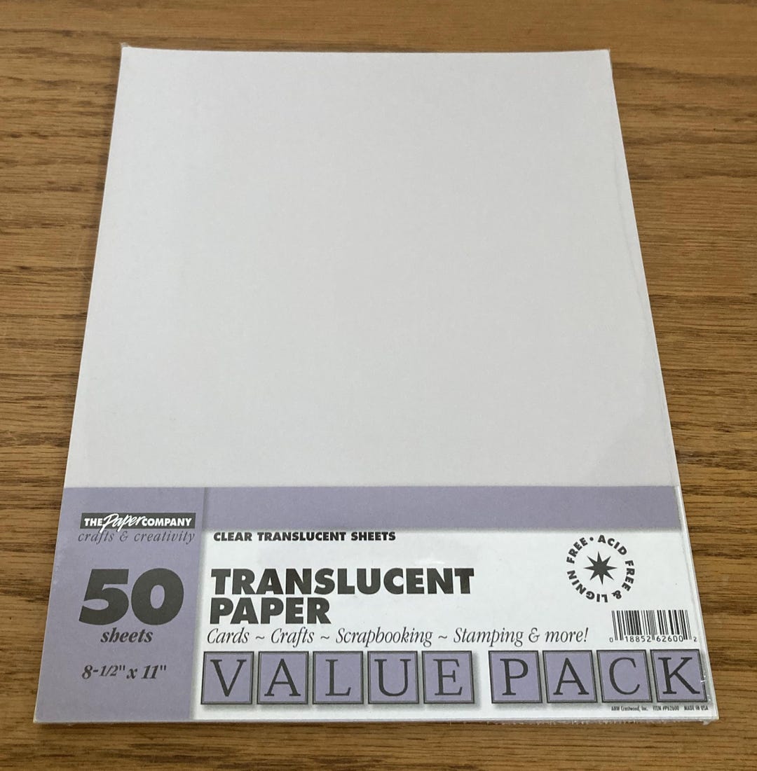 The Paper Company TRANSLUCENT PAPER 50 Sheets Value Pack Acid & Lignin ...