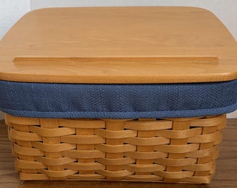 LONGABERGER 2001 Card Keeper BASKET and 3 Way Plastic Protector & Lid  Nice!
