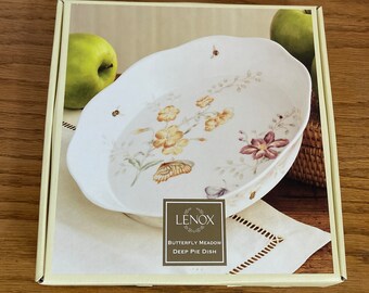 LENOX Butterfly Meadow Deep PIE DISH w/Original Box  New in Box!