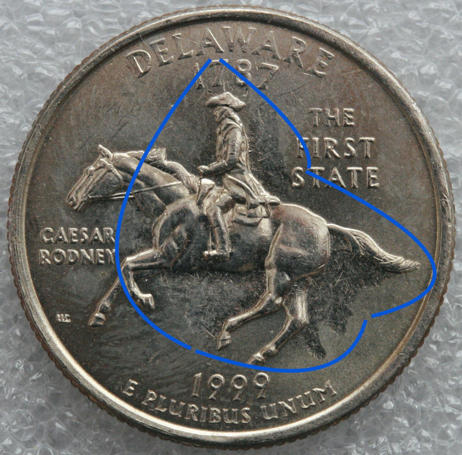 1999 P Error Coin / OBV Struck Through Die Error / Delaware Etsy