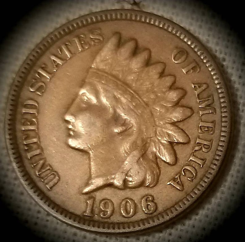 1890 1c Indian Head Cent Penny US Coin F Fine