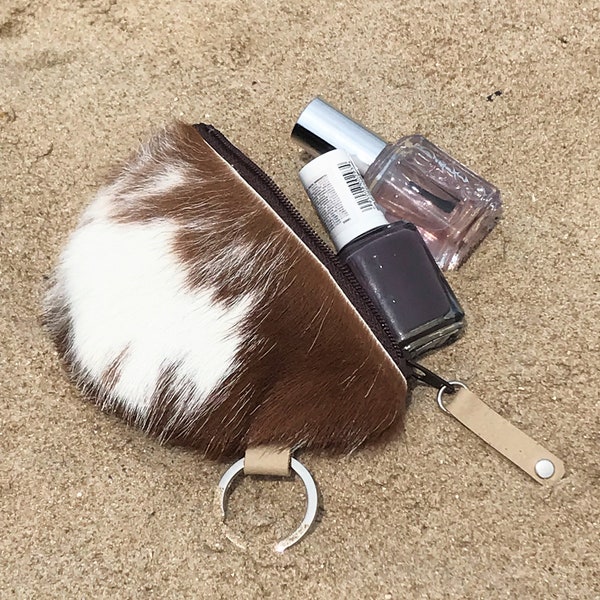 Gift for mom | Cash purse from genuine cowhide, Christmas gift, Cowhide purse for coins, Gift for mom