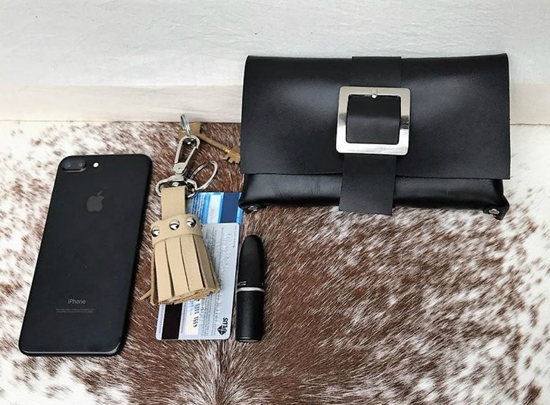 Rivets fanny pack for smartphone plus size Genuine black leather belt bag for woman