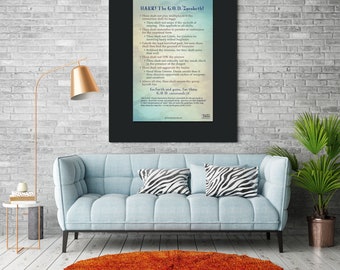 24"x 36"  Game Operations Director (G.O.D.) Rules  -  Poster or Canvas Print (geeky home decor, game room, gift, rpg)