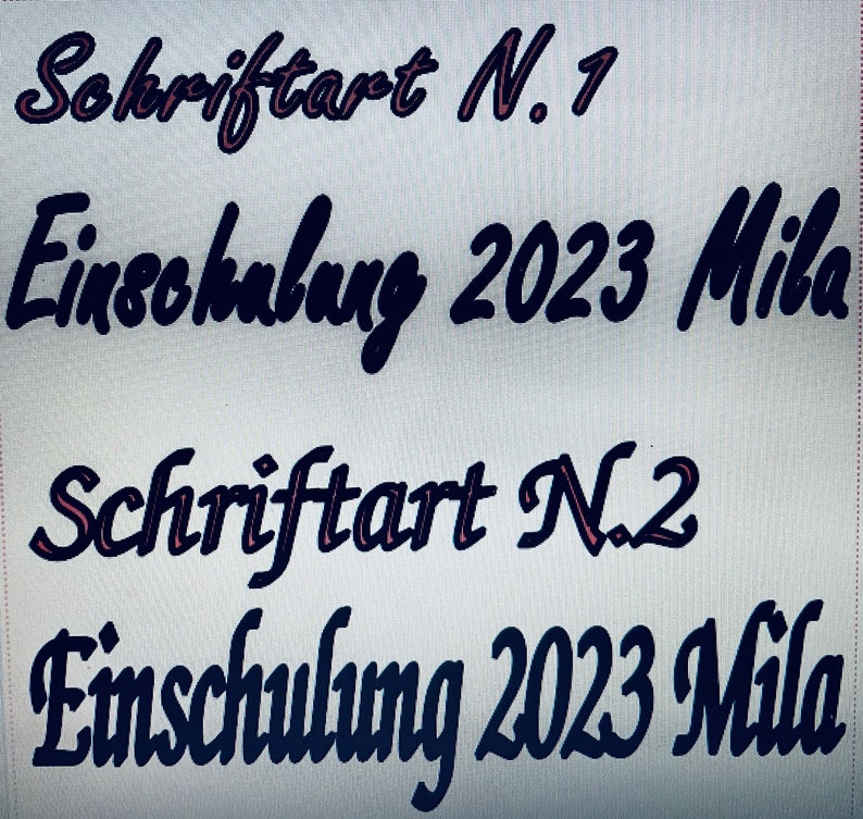 Schleife Schultüte, personalisierte Schleife Zuckertüte Einschulung, handgefertigte Schleife blau magenta rosa Bild 7