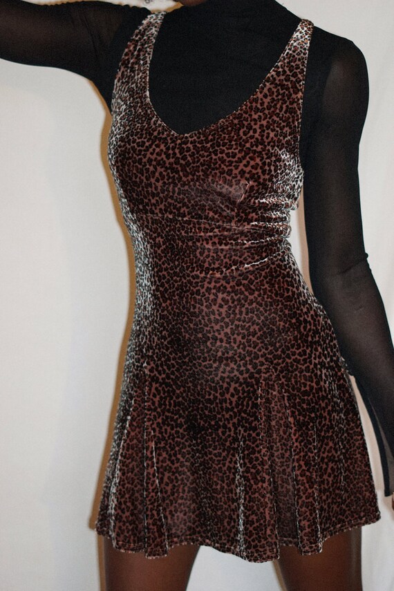 velvet leopard dress